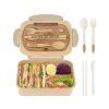 Lunchbox snídaňový box na snídani oběd s přihrádkami příbory