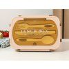 Lunchbox – hnědý snídaňový box s přihrádkami a příbory