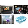 Lunchbox – modrý snídaňový box s přihrádkami a příbory