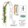 Zahradní pergola kovový oblouk držák pro růže květiny popínavé 240cm zelená
