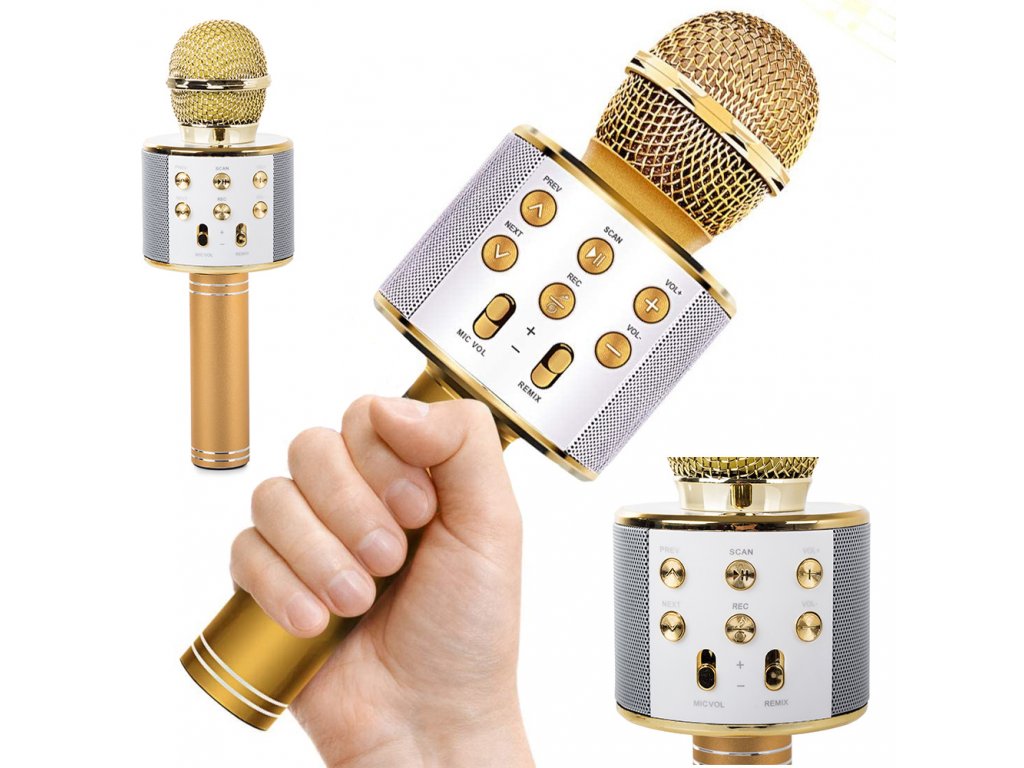 Karaoke mikrofon pro děti - růžovo-zlatý  Domácí potřeby, vychytávky a  dárky z e-shopu