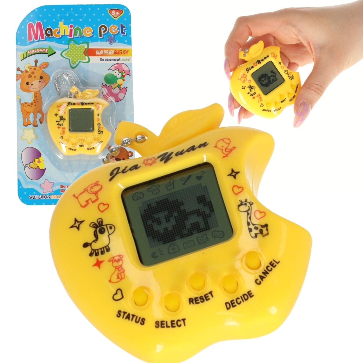 Levně KIK KX9721_4 Hračka Tamagotchi elektronická hra apple yellow