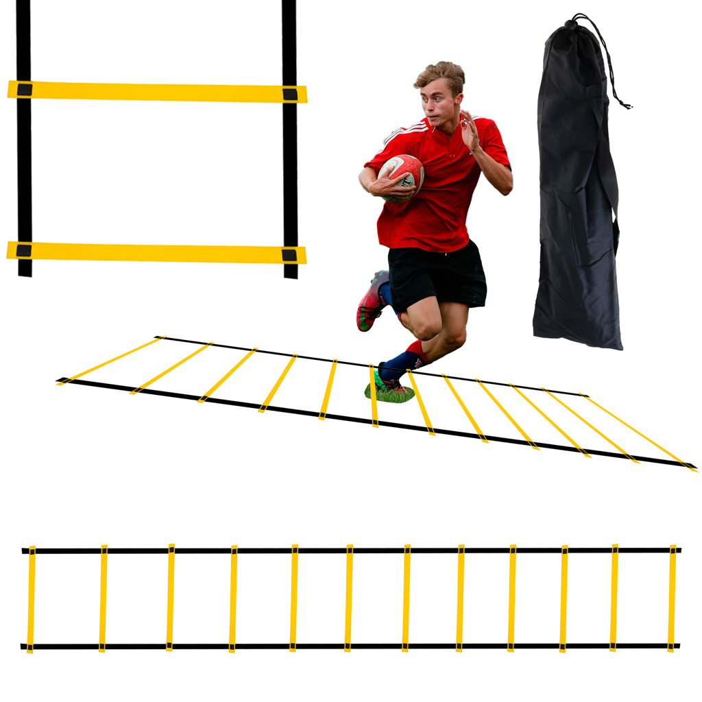 Levně KIK KX5212 Koordinační gymnastický tréninkový žebřík žlutý