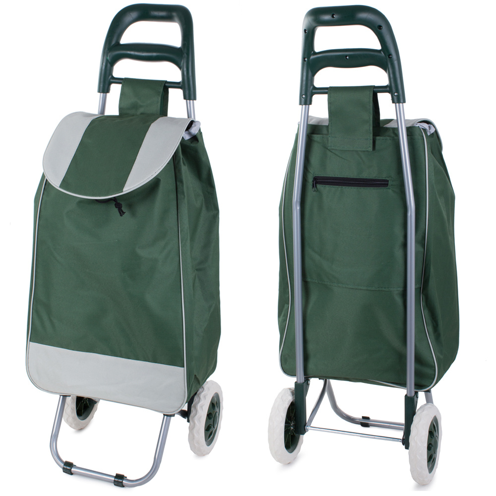 Levně Verk 01745_Z Nákupní vozík nákupní taška na kolečkách, zelená
