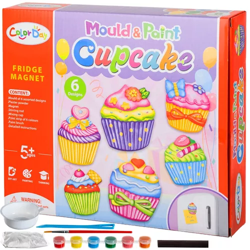 Levně Kruzzel 22431 Magnety, vymaluj si cupcakes DIY