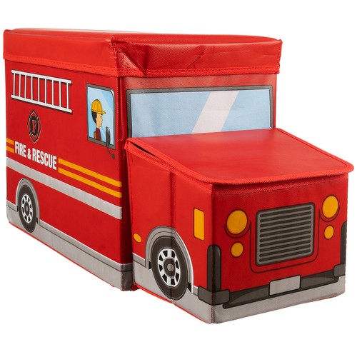 Levně Kruzzel 22489 Box na hračky hasičské auto 53 x 26 x 31,5 cm