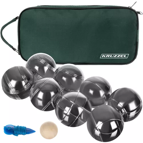 Levně Kruzzel 22915 Petanque sada 8 koulí obal nylon 7,3 cm