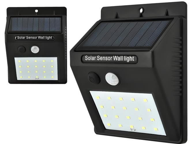 Levně ISO 5015 Nástěnné solární svítidlo s pohybovým senzorem - 20 LED