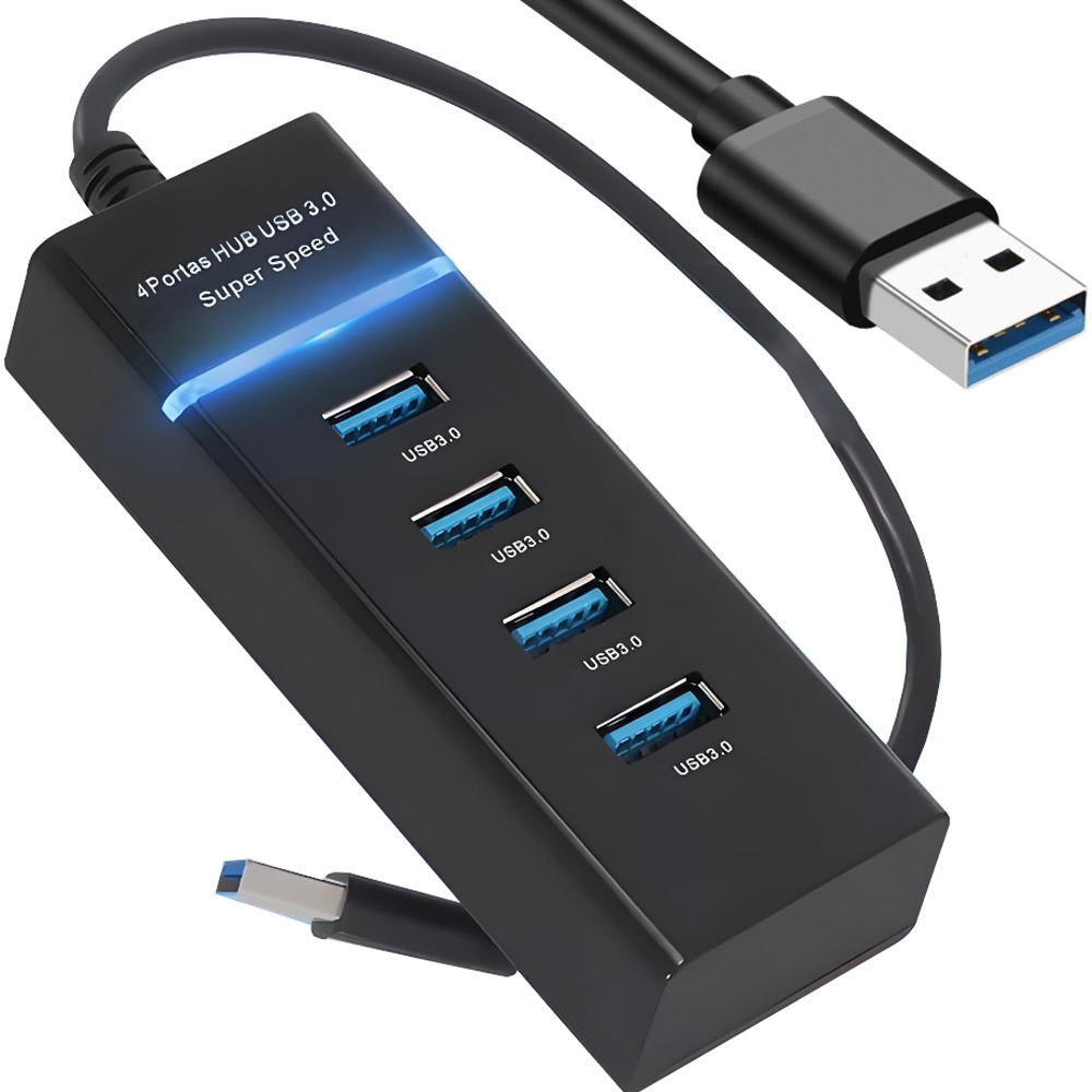 Levně Verk 06311_CZ USB Hub 3.0, 4 porty černý