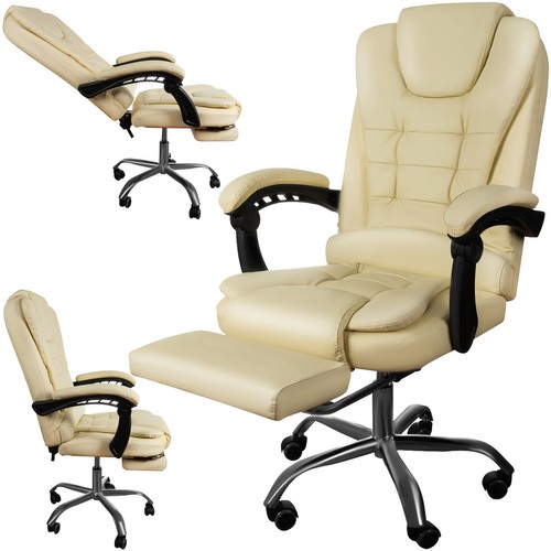 Levně Malatec Kancelářská židle s podnožkou - bílá 23287