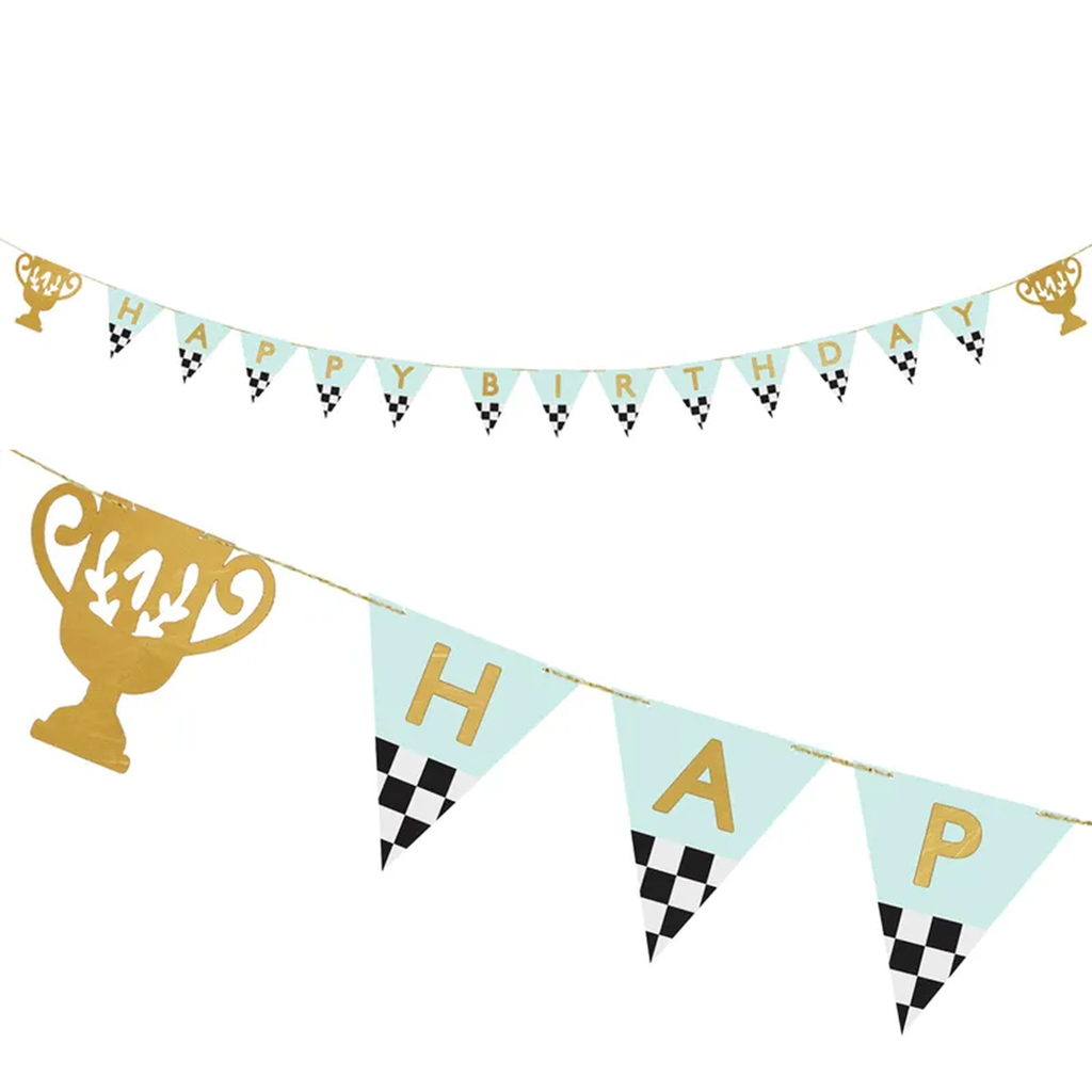 Levně KIK KX3866_1 Banner Happy Birthday Cups 2,5 m