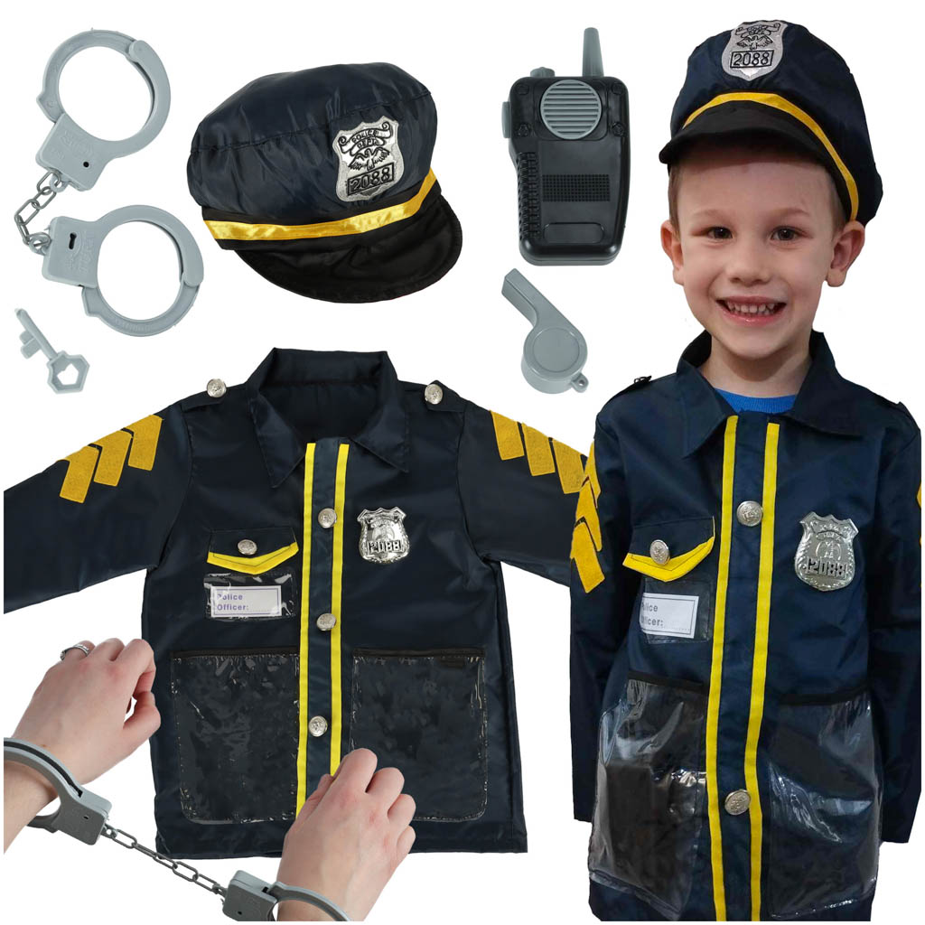 Levně KIK KX4296 Karnevalový kostým policista s pouty 3-8 let AKCE