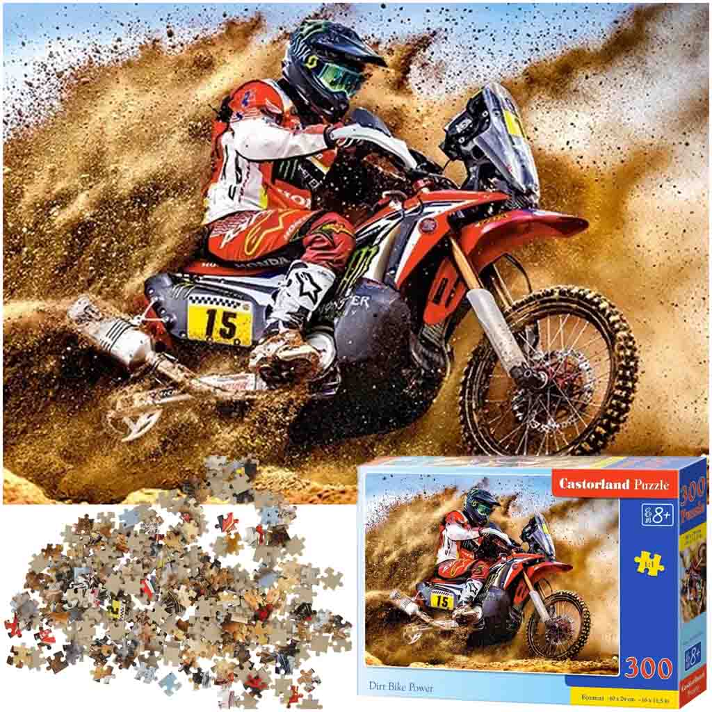 Levně KIK KX4377 CASTORLAND Puzzle 300 dílků Dirt Bike Power - Motocyklista 8+