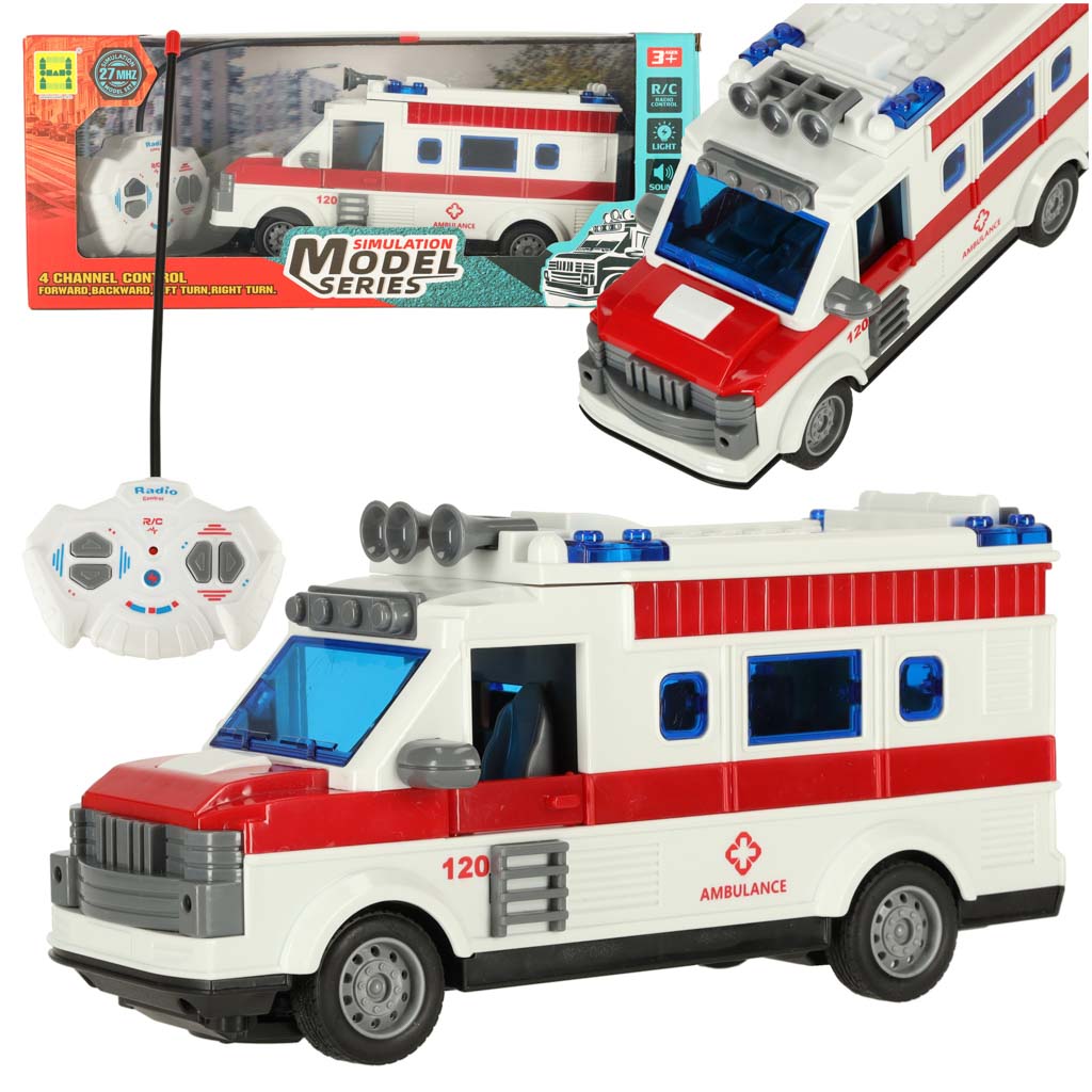 KIK KX4392 Dětská ambulance na dálkové ovládání světla zvuk 1:30 AKCE