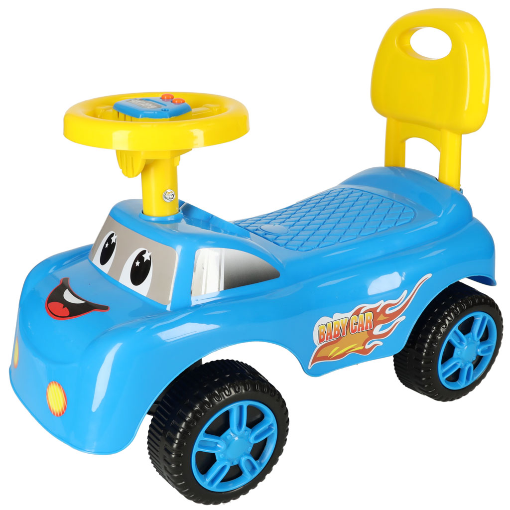 Levně KIK KX4414 Úsměv autíčka push ride s klaksonem modrý AKCE