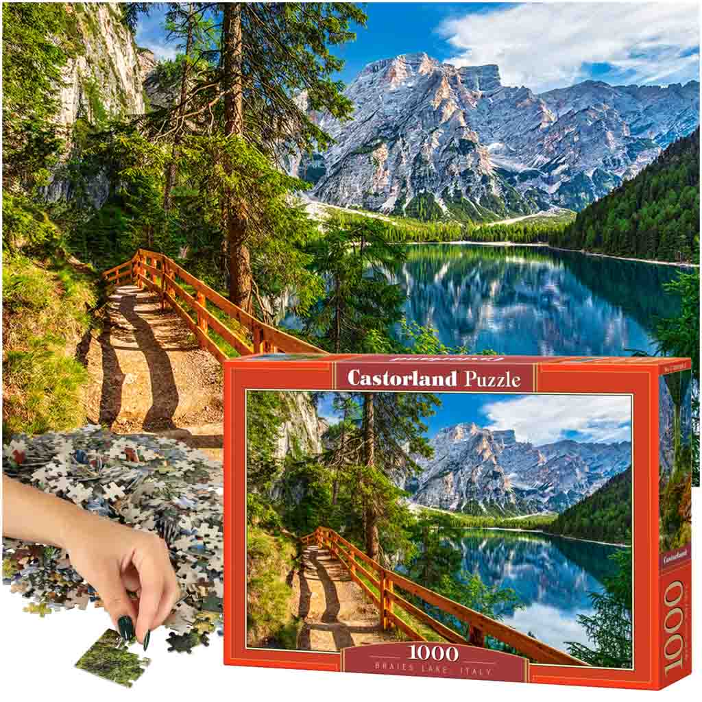 KIK KX4780 CASTORLAND Puzzle 1000el. Jezero Braies, Itálie - Jezero Braies Itálie AKCE