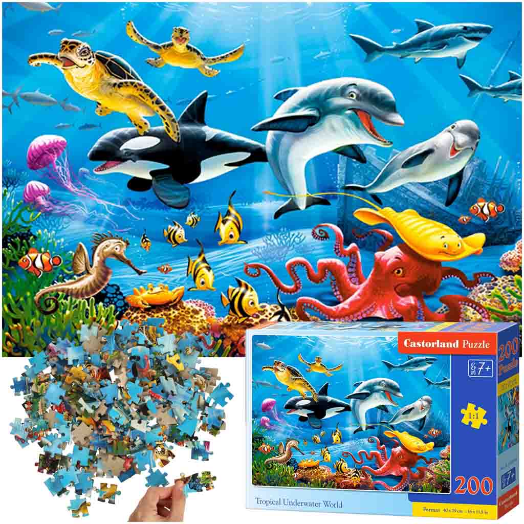 KIK KX4790 CASTORLAND Puzzle 200el. Tropický podmořský svět AKCE