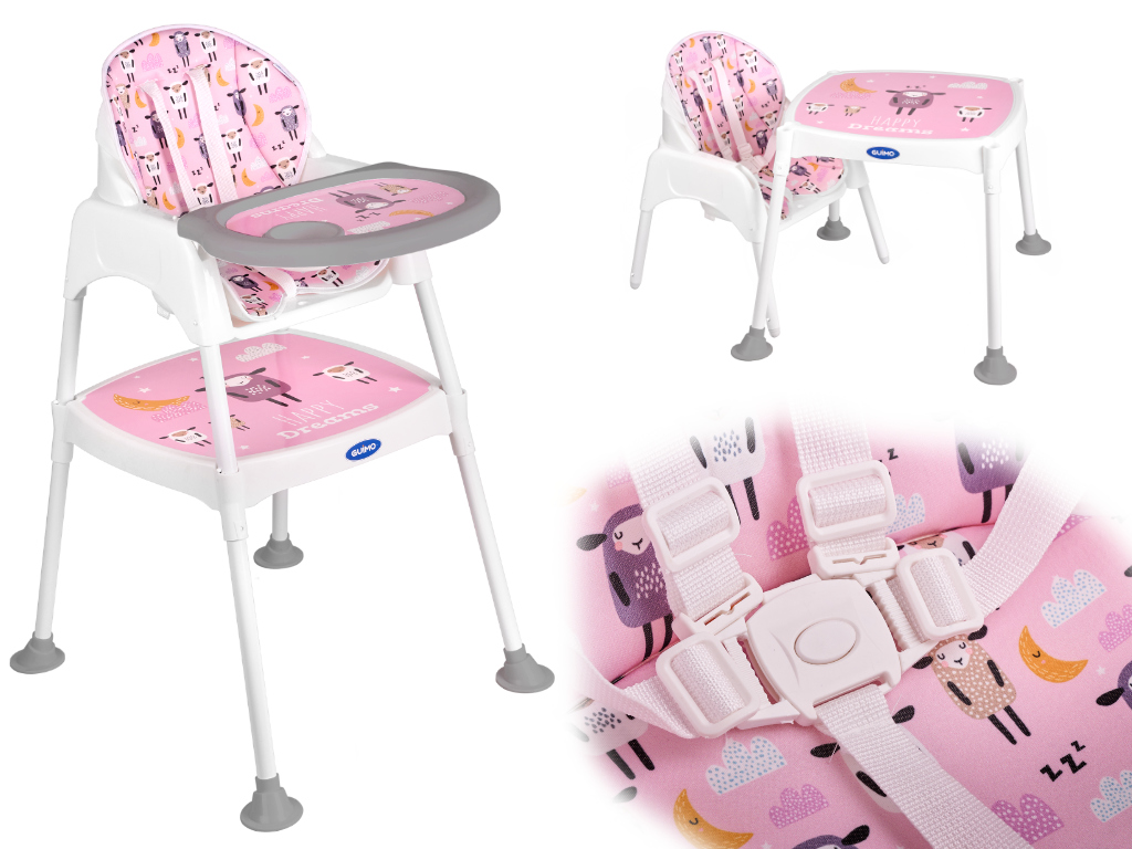 KIK KX5317_3 Kojicí židle stolička židle 3v1 růžová AKCE