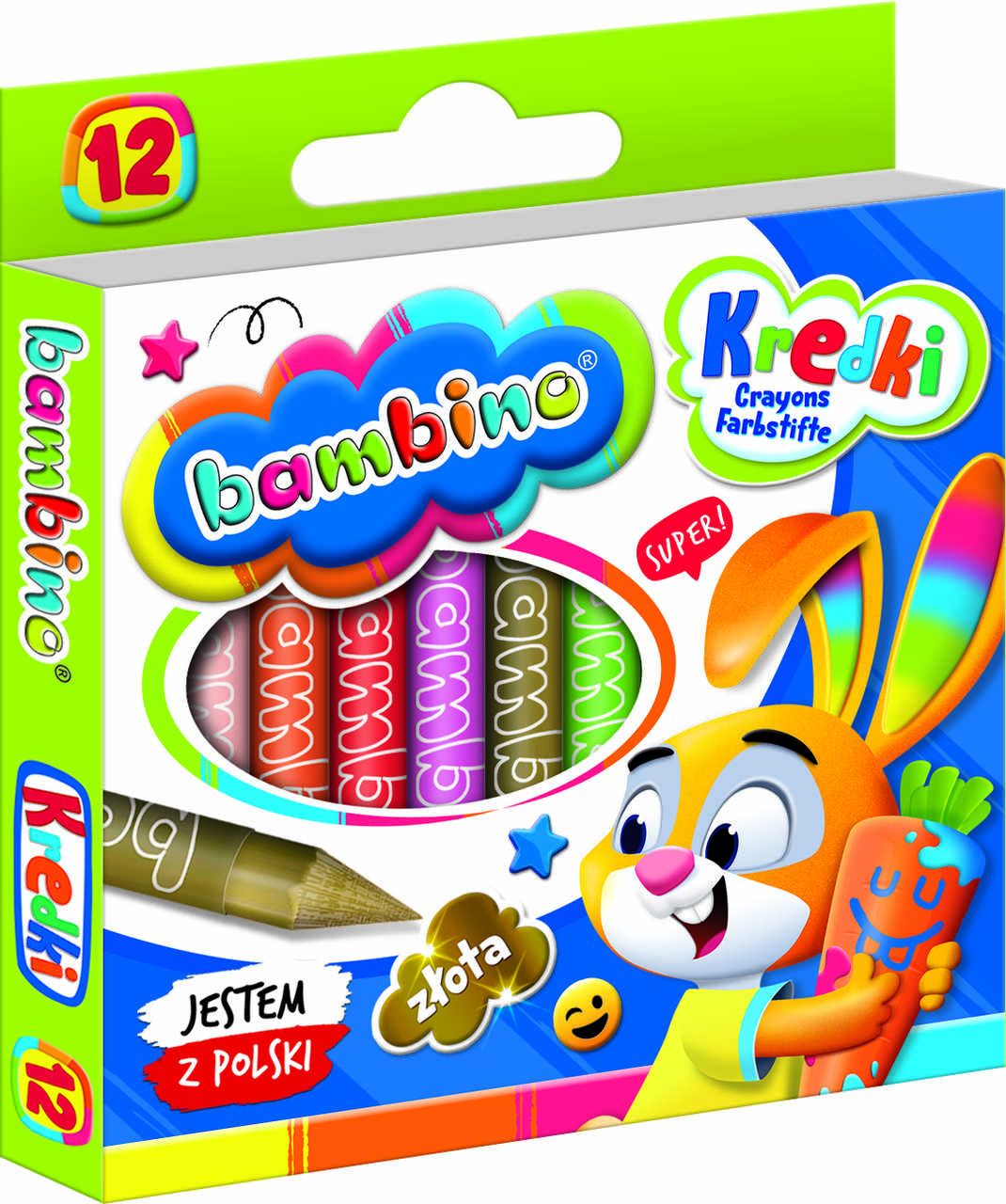 Levně KIK KX5488 BAMBINO Graphion Crayons 12 barev