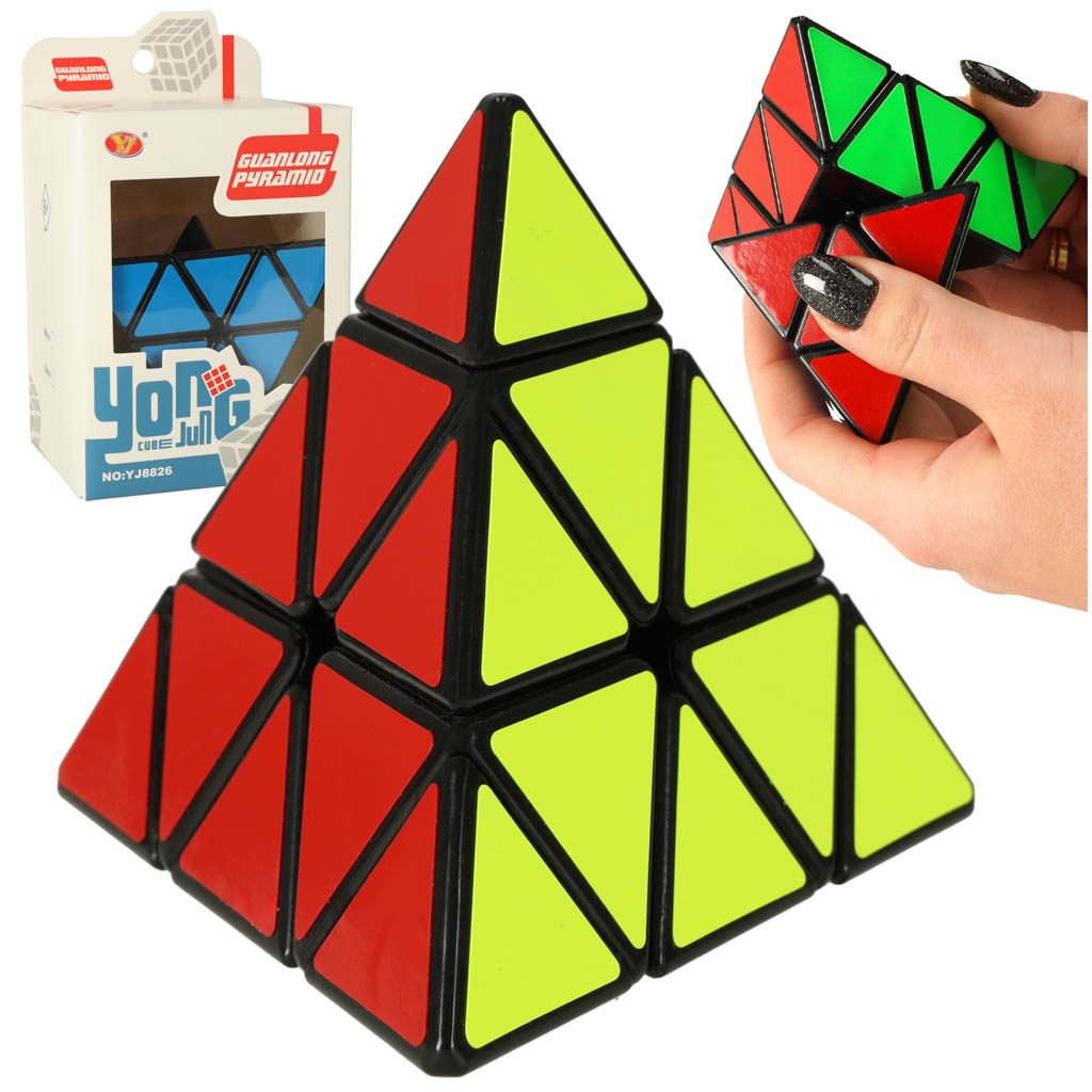 Levně KIK KX7599 Puzzle hra PYRAMINX puzzle kostka 9,7 cm