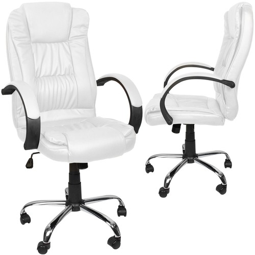 Levně Malatec Kancelářská židle, ekokůže - bílá, 23240 AKCE