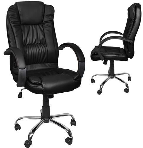 Levně Malatec Kancelářská židle, ekokůže - černá AKCE