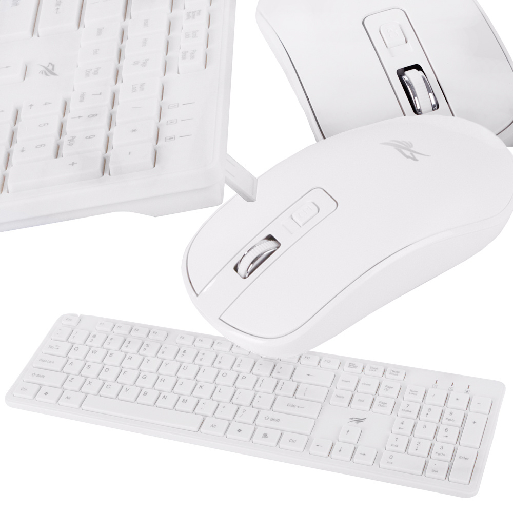 Levně Verk 06302_B Bezdrátová klávesnice a myš bílá