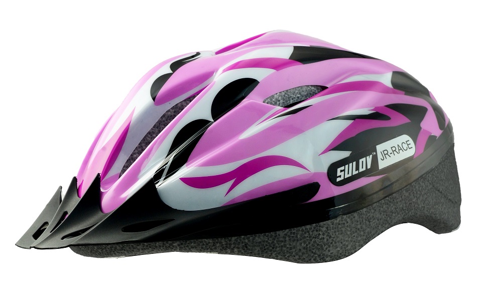 SULOV® Dětská cyklo helma SULOV® JR-RACE-G, růžovo-zelená Helma velikost: S