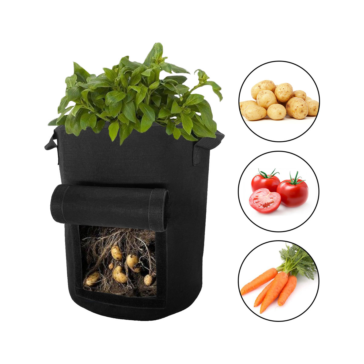Levně RULYT® Pytel na pěstování zeleniny, 26,5 litru, 3 ks, černý