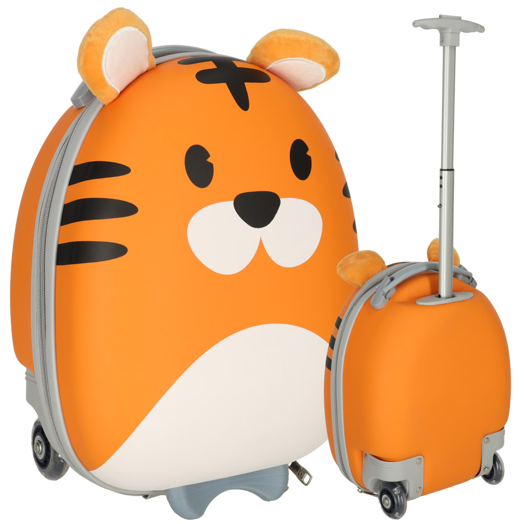 KIK KX3962 Dětský cestovní kufr na kolečkách tygr AKCE
