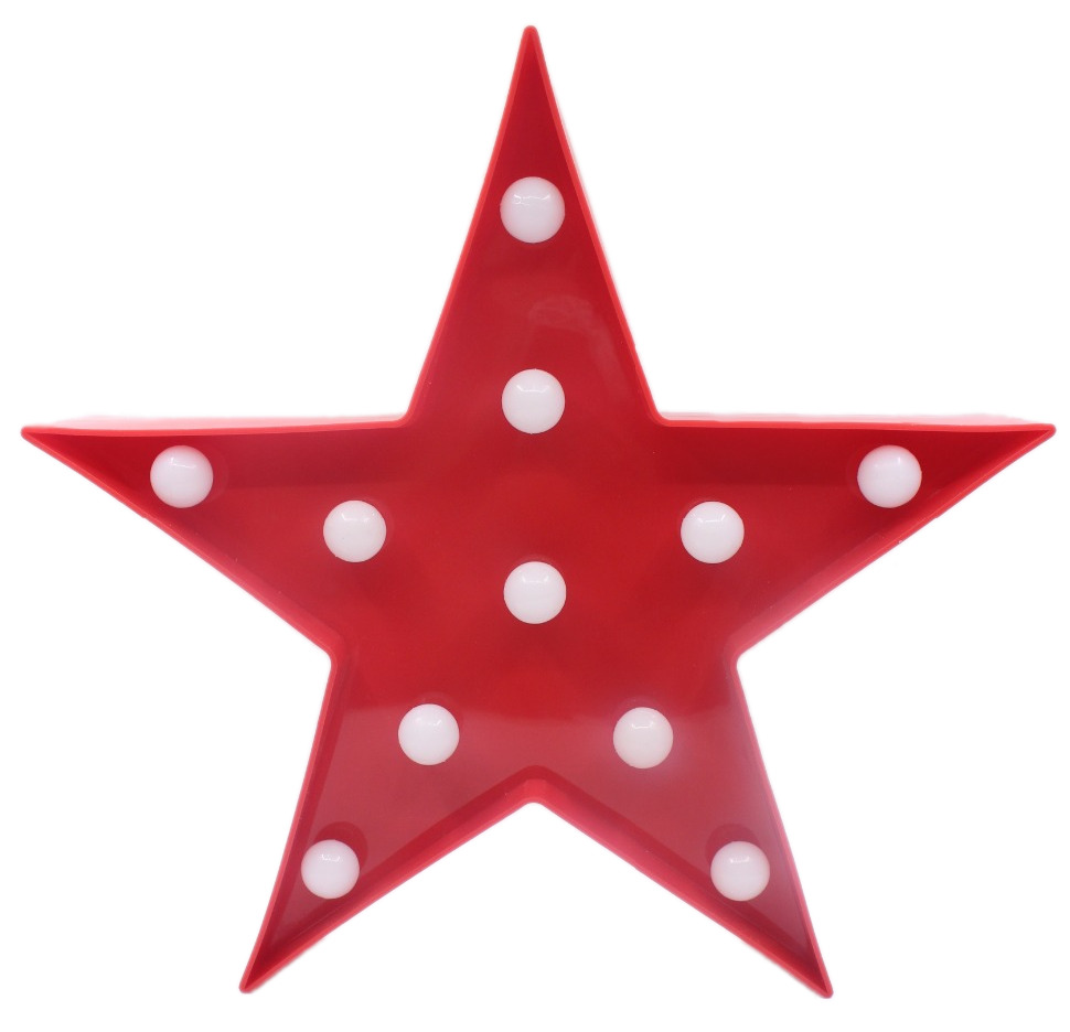 Levně KIK KX9935_6 LED dekorace Hvězda 27x26x5cm - červená