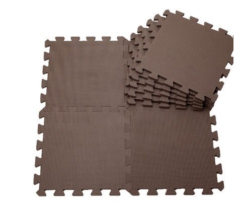 KIK EVA Pěnový koberec 60x60 cm - 4 ks, hnědá, KX7464