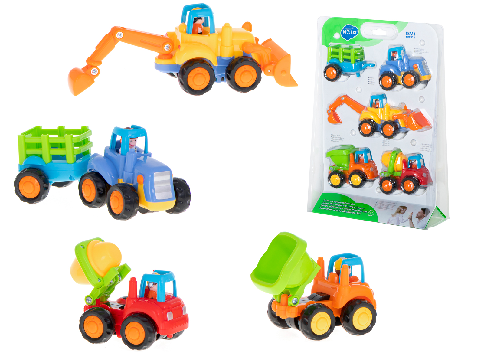 Huile Toys KIK KX6007 Sada stavebních vozidel 4 ks