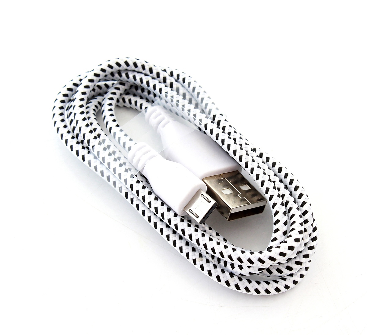 Levně APT KK21L Micro USB kabel 1m - bílo-černý