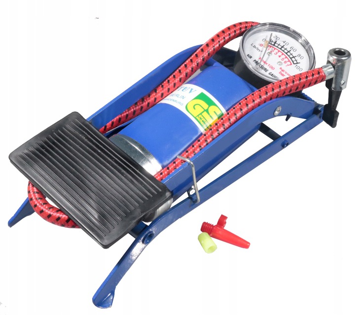 Verk 11072 Nožní pumpa s manometrem - modrá