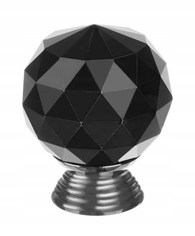 Levně ISO Nábytková úchytka křišťálová koule - černá, 12536