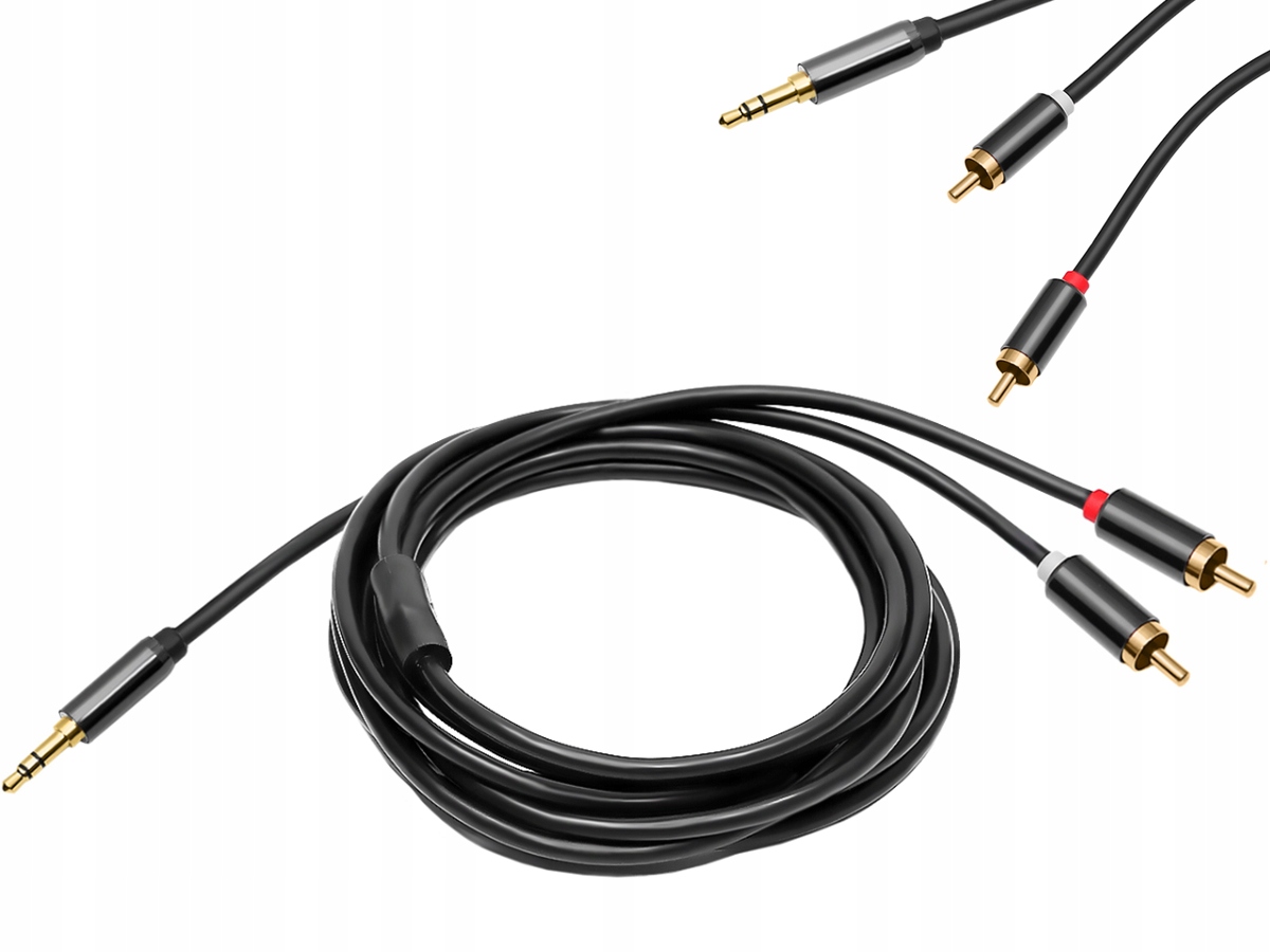 Levně ISO Propojovací audio kabel JACK 3,5 mm - 2x RCA Cinch, 3m, 7469