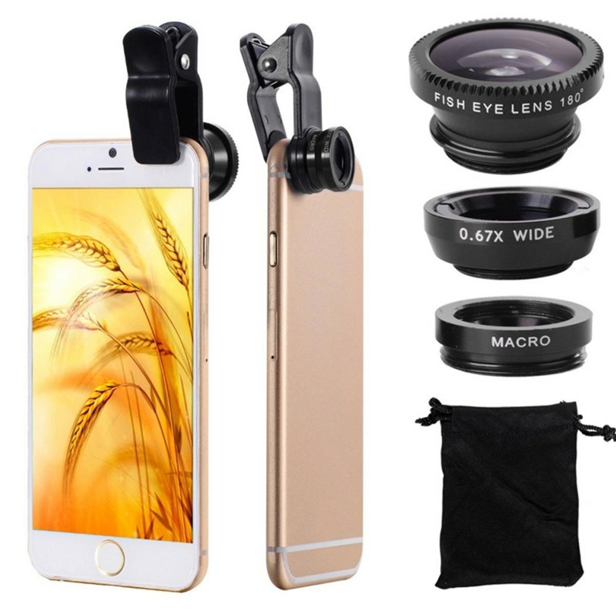 Levně APT AK315 Objektiv na mobilní telefon s klipem 3v1 (UNIVERSAL CLIP LENS)