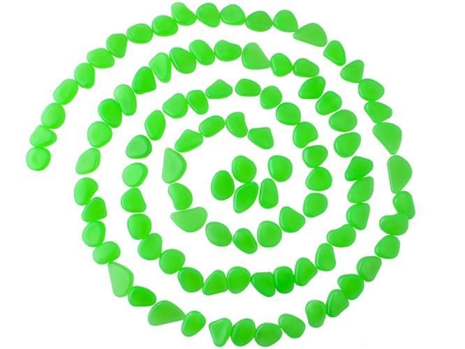 Levně ISO 8766 Svítící dekorativní kameny 100 ks - zelené