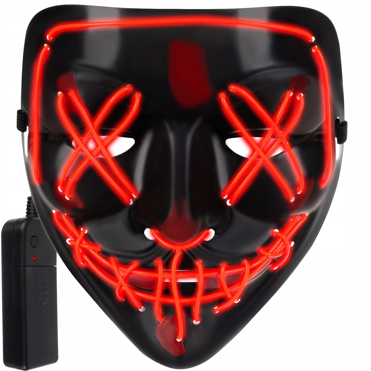Levně Malatec 16717 Děsivá svítící maska - černo-červená