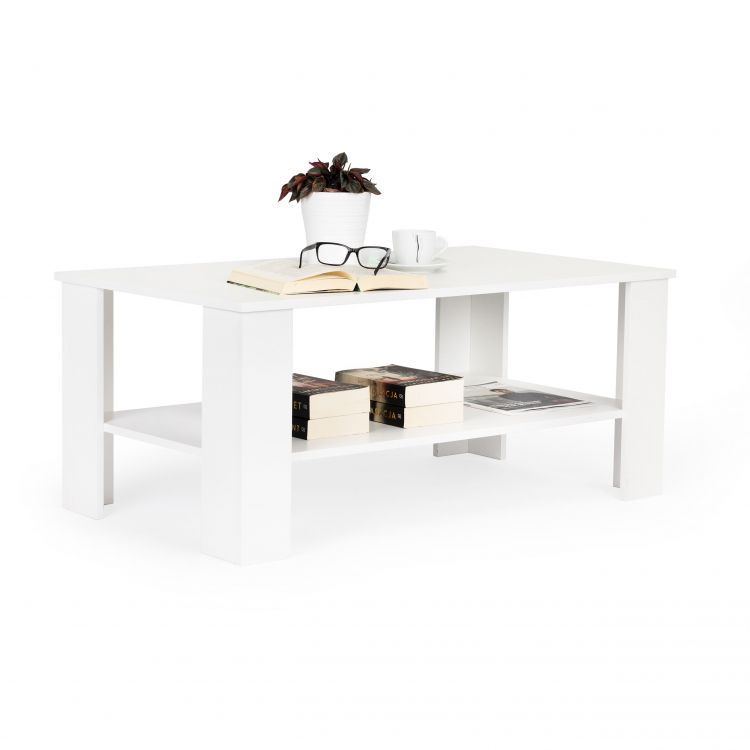 Levně ModernHome Konferenční stolek 100x57x43cm - bílý, PJJCFT0064
