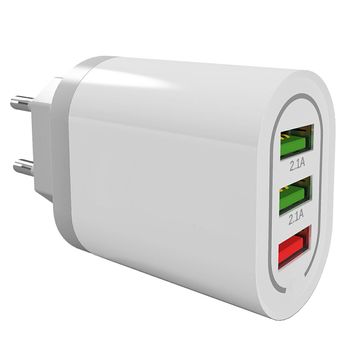 APT PLP37F Univerzální nabíjecí adaptér Quick Charge 3xUSB / 18W - bílý