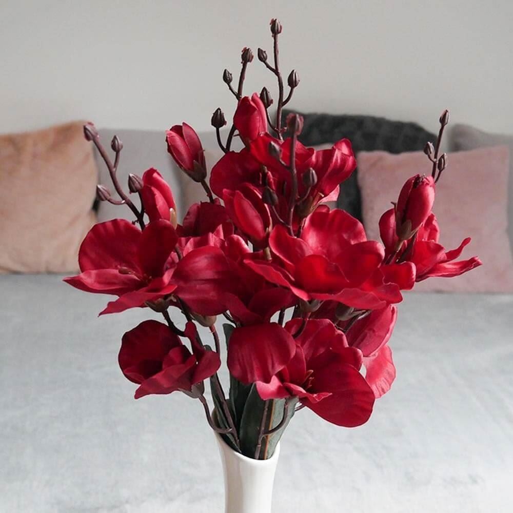 DAALO Umělé květiny do vázy - červené - AKCE!
