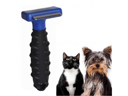 FURminator hrablo pro psy a kočky 10 cm modrý