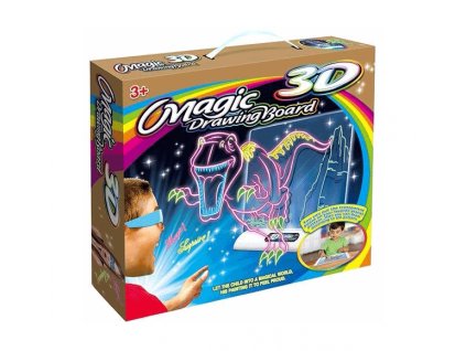 Magická světelná kreslící 3D tabulka