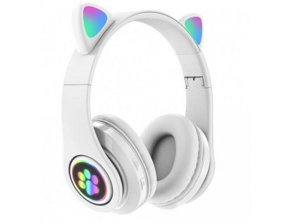 3084 bluetooth sluchatka cat ear s tlapkou b39 bile respelen cz