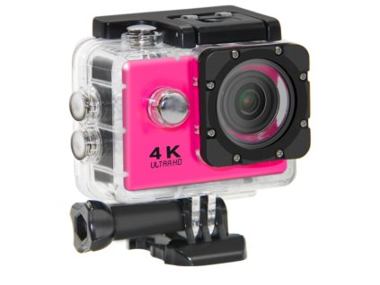 Sportovní kamera 4K s wifi - růžová