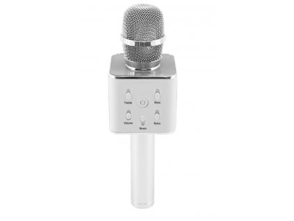 Bezdrátový, bluetooth karaoke Mikrofon 25 cm -  stříbrná