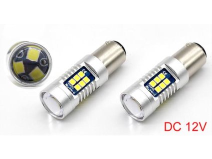 Sada dvou LED žárovek 7W do auta s paticí BAY15d, SMD čip 3030, 800lm LED BAY15d 2x 1012