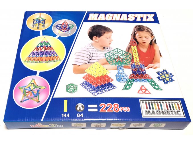 Magnetická stavebnice Magnastix 228 dílů